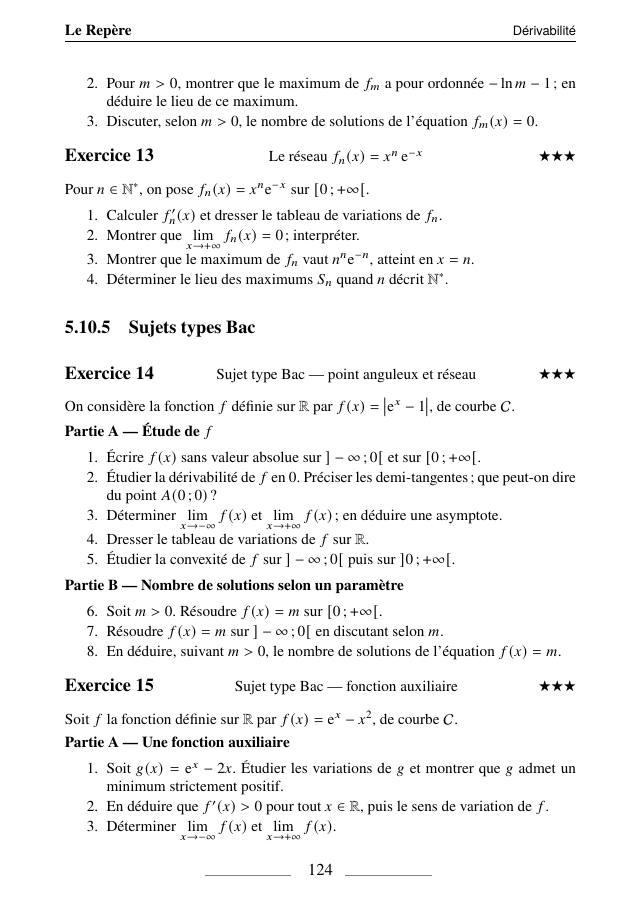 Dérivabilité, p. 124