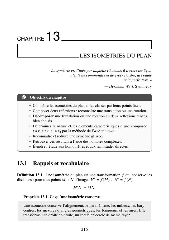 Ouverture du chapitre 13, p. 216