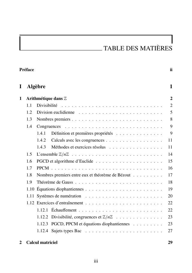 Table des matières, p. iii